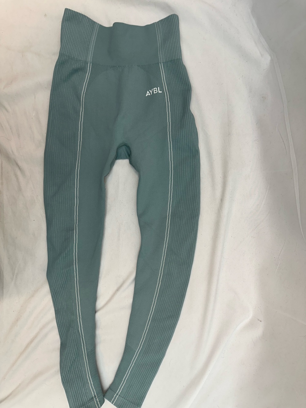 AYBL Teal High-Waist Seam Detail Leggings XS